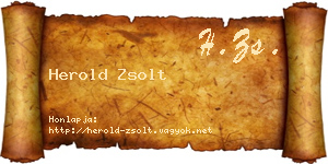 Herold Zsolt névjegykártya